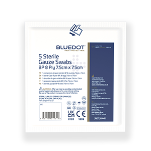 Blue Dot Gauze Swabs Sterile 7.5cmx7.5cm